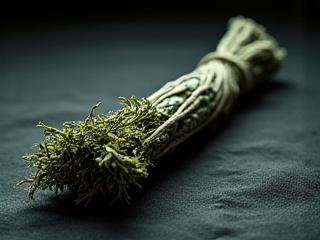 Mugwort Smudge Stick with dried herbs