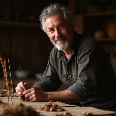 Philip Solomons, the artisan, mindfully crafting incense